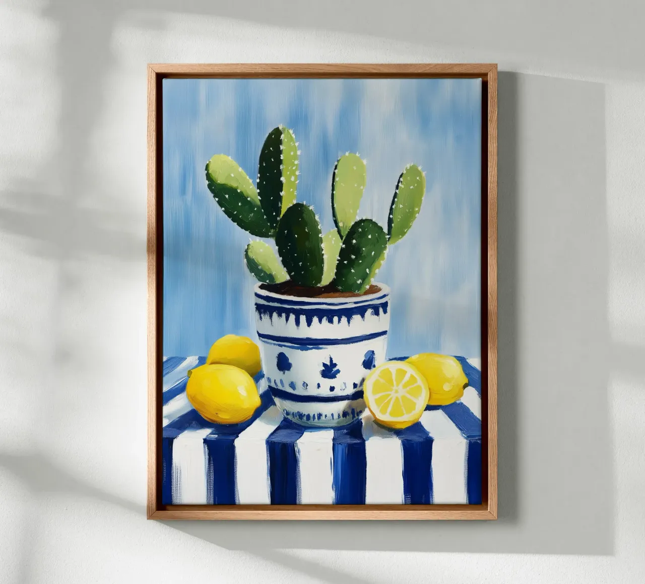 Cactus e limoni tela con Cornice a cassetta da Spice & Style