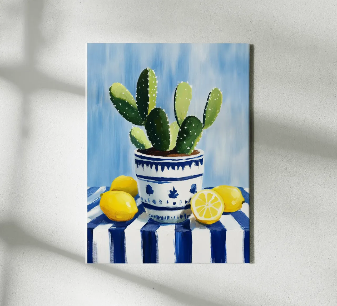 Cactus e limoni tela con Cornice a cassetta da Spice & Style
