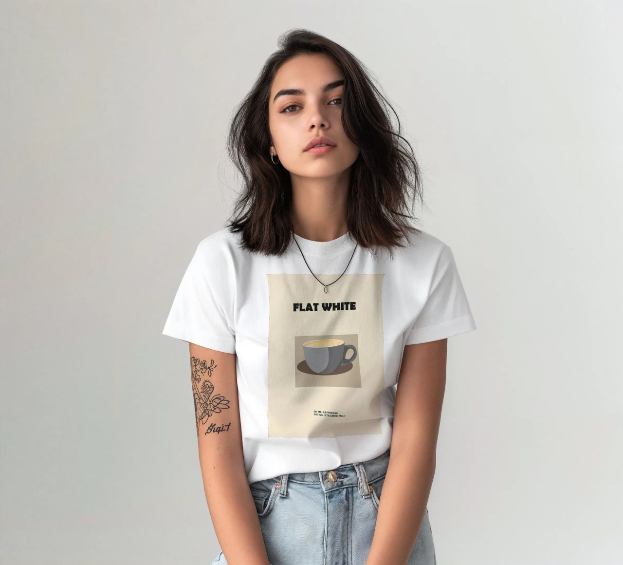caffè bianco piatto t-shirt da Book