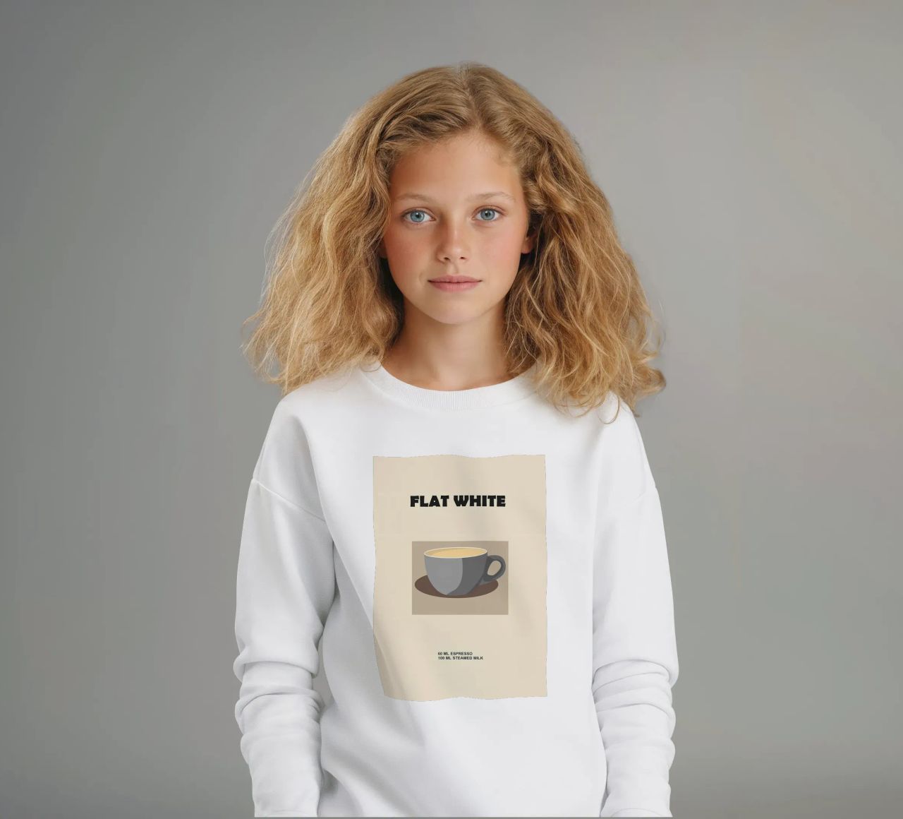 caffè bianco piatto felpa bambino da Book
