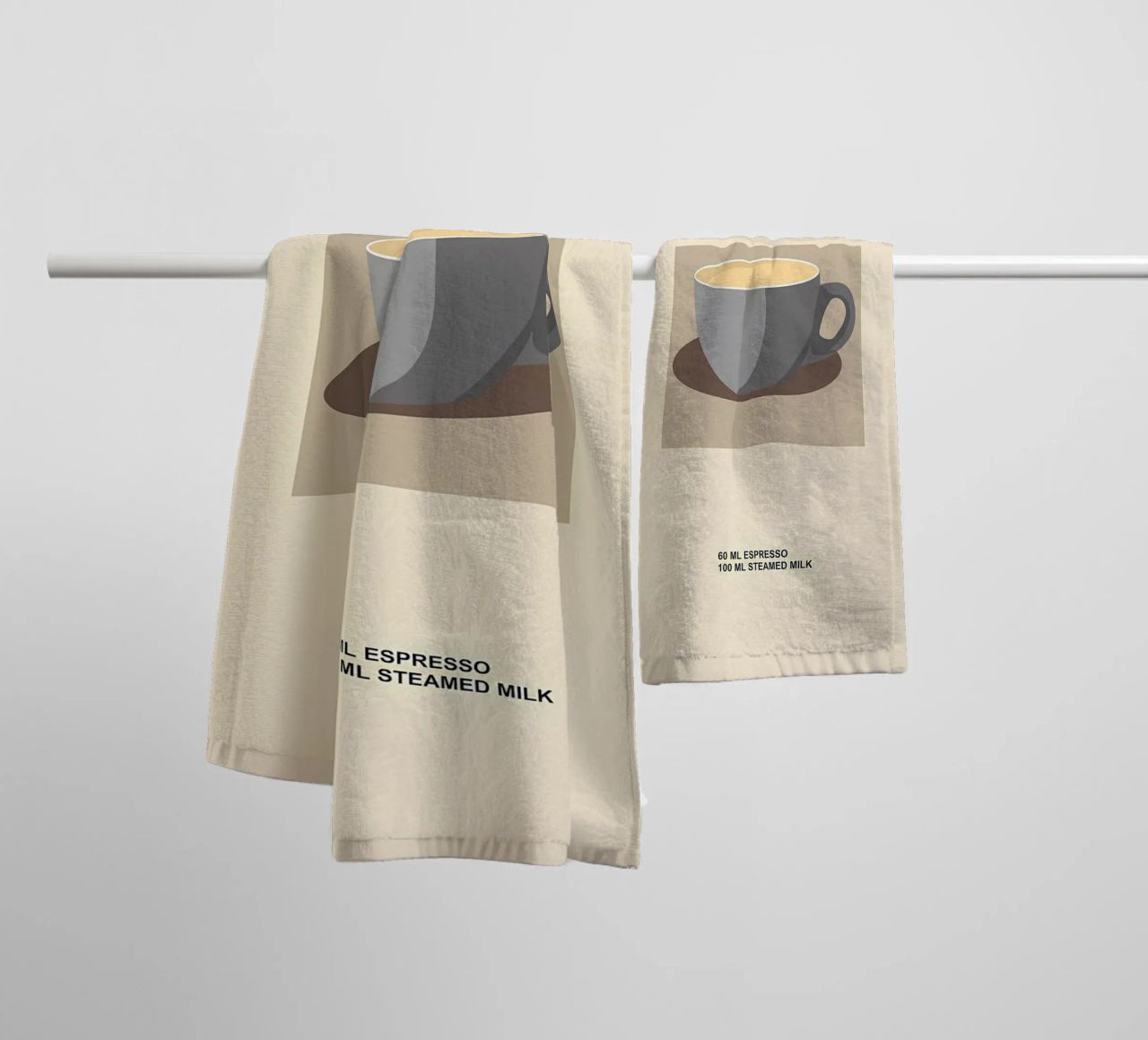 caffè bianco piatto asciugamano da bagno da Book