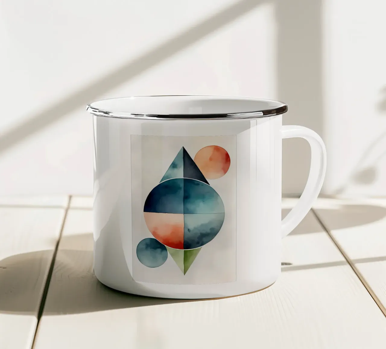 Minimalismo geometrico 01 tazza in smalto da Minimalism