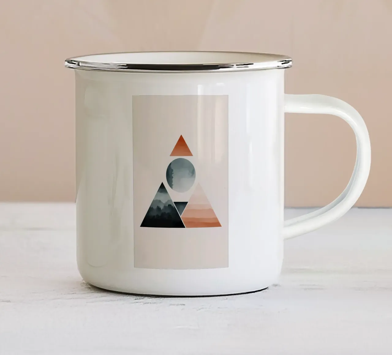 Minimalismo geometrico 02 tazza in smalto da Minimalism