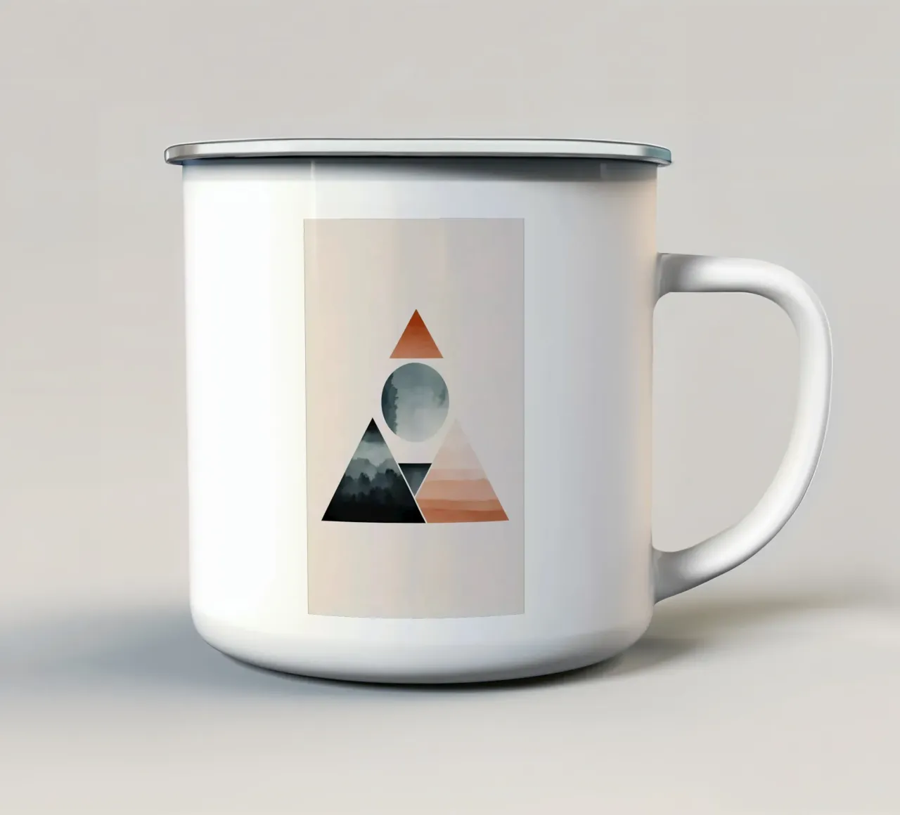 Minimalismo geometrico 02 tazza in smalto da Minimalism