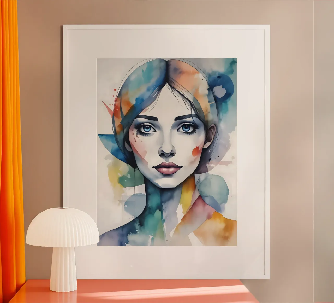 Ragazza acquerello minimalismo poster da Minimalism