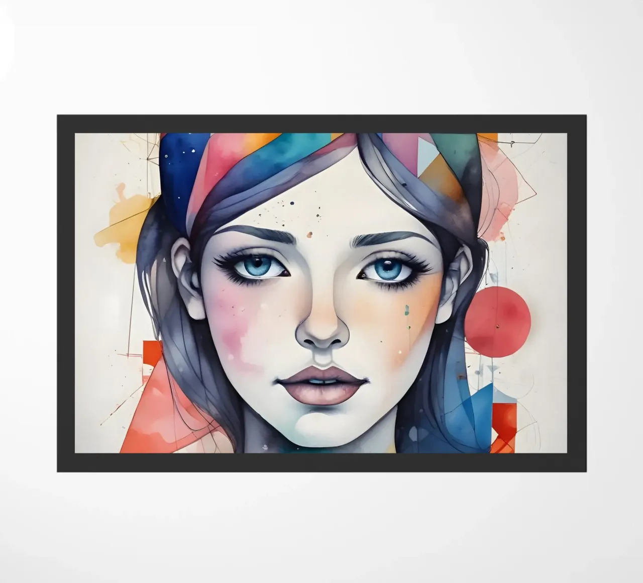 Ragazza acquerello minimalismo 01 zerbino da Minimalism