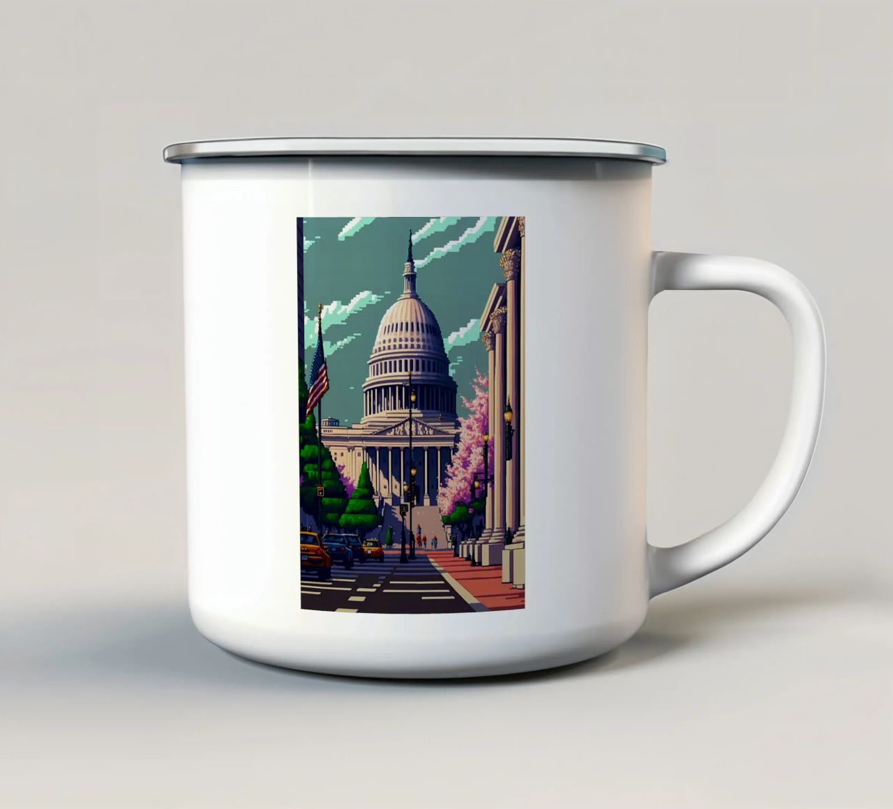 Washington Pixel art tazza in smalto da Bernotas