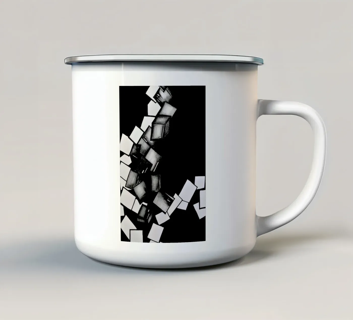 CUBES emaille mok van FRITSCH&FRITSCH