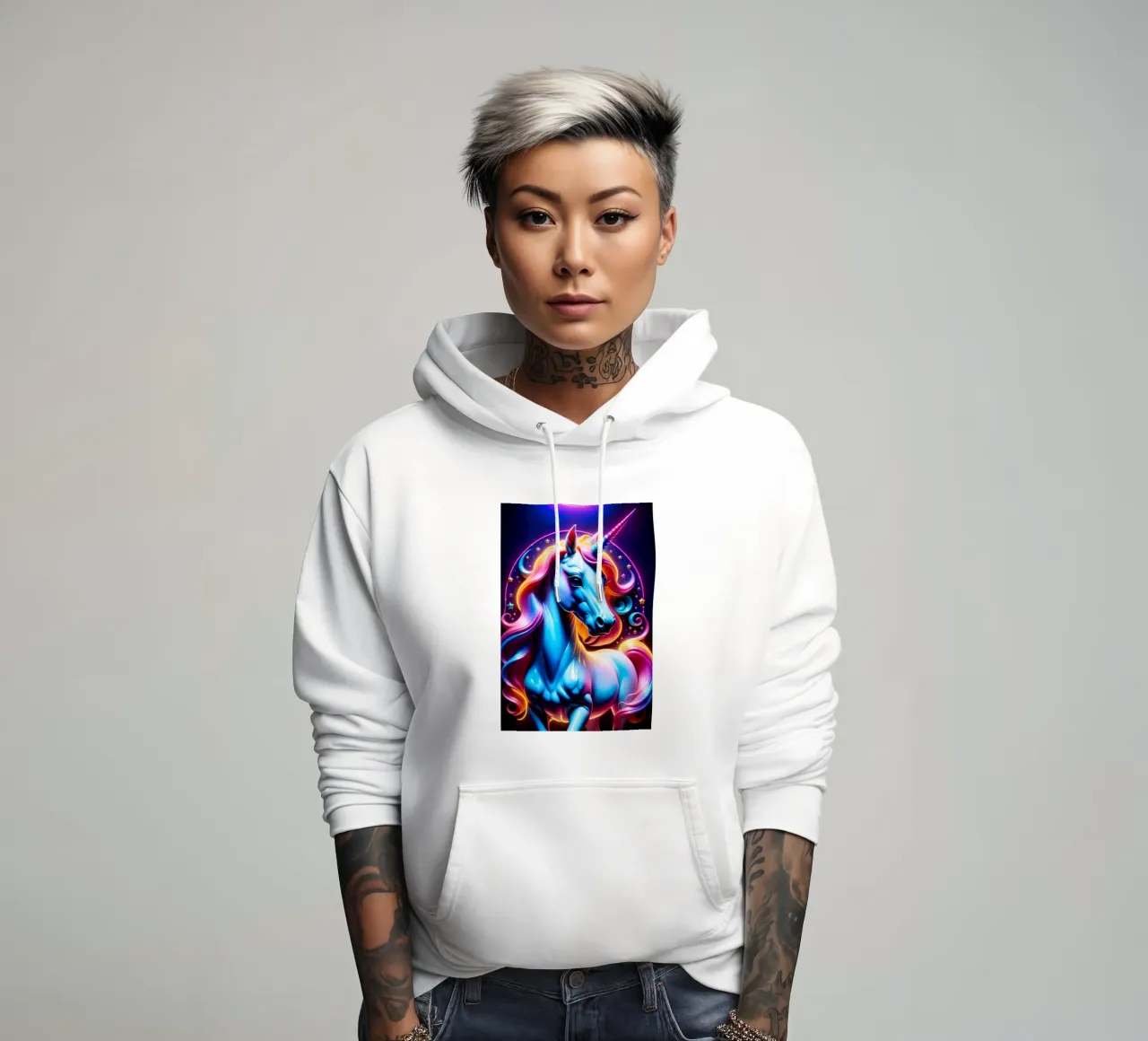 Unicorn neon felpa con cappuccio da MakArena