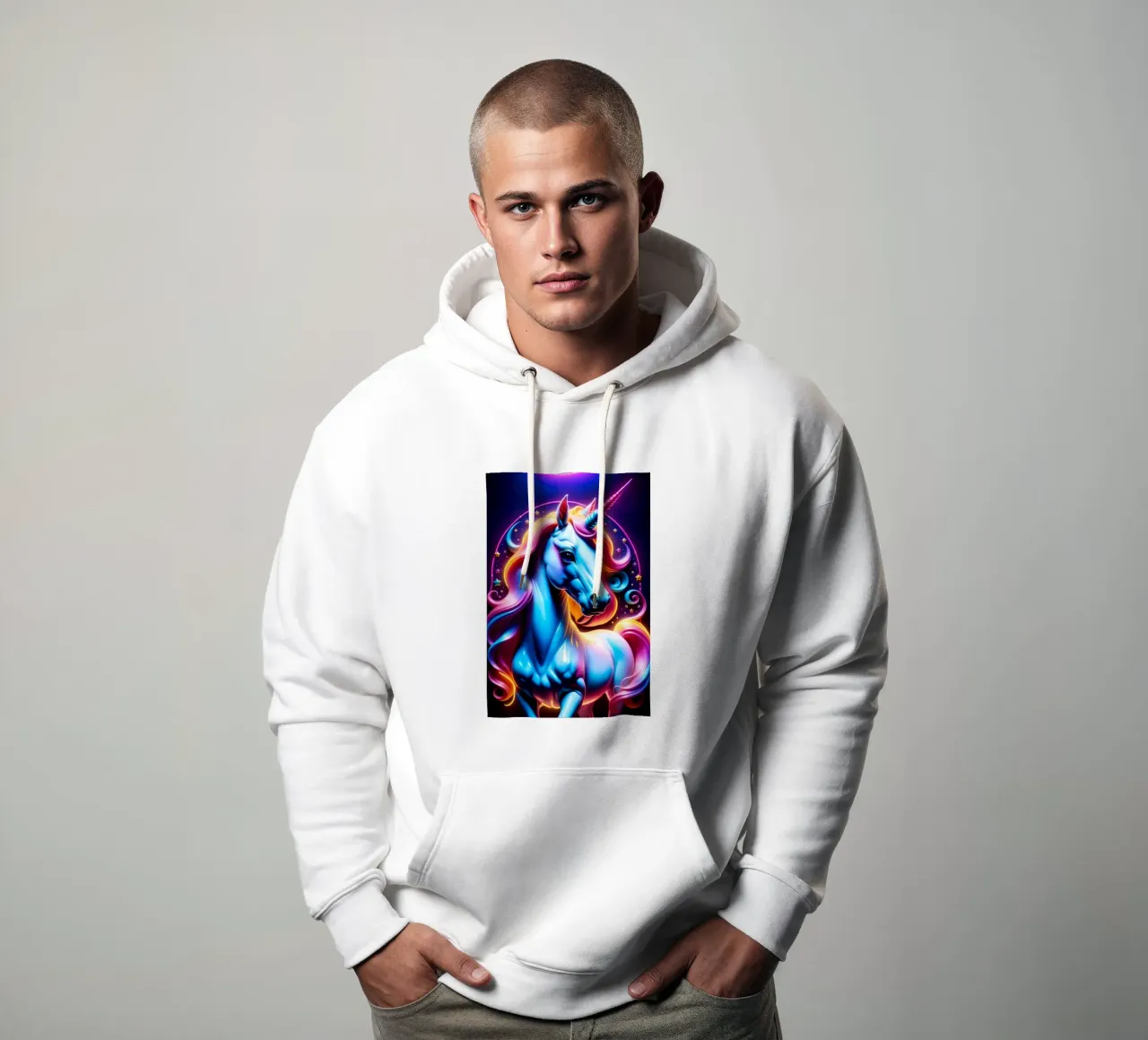 Unicorn neon felpa con cappuccio da MakArena