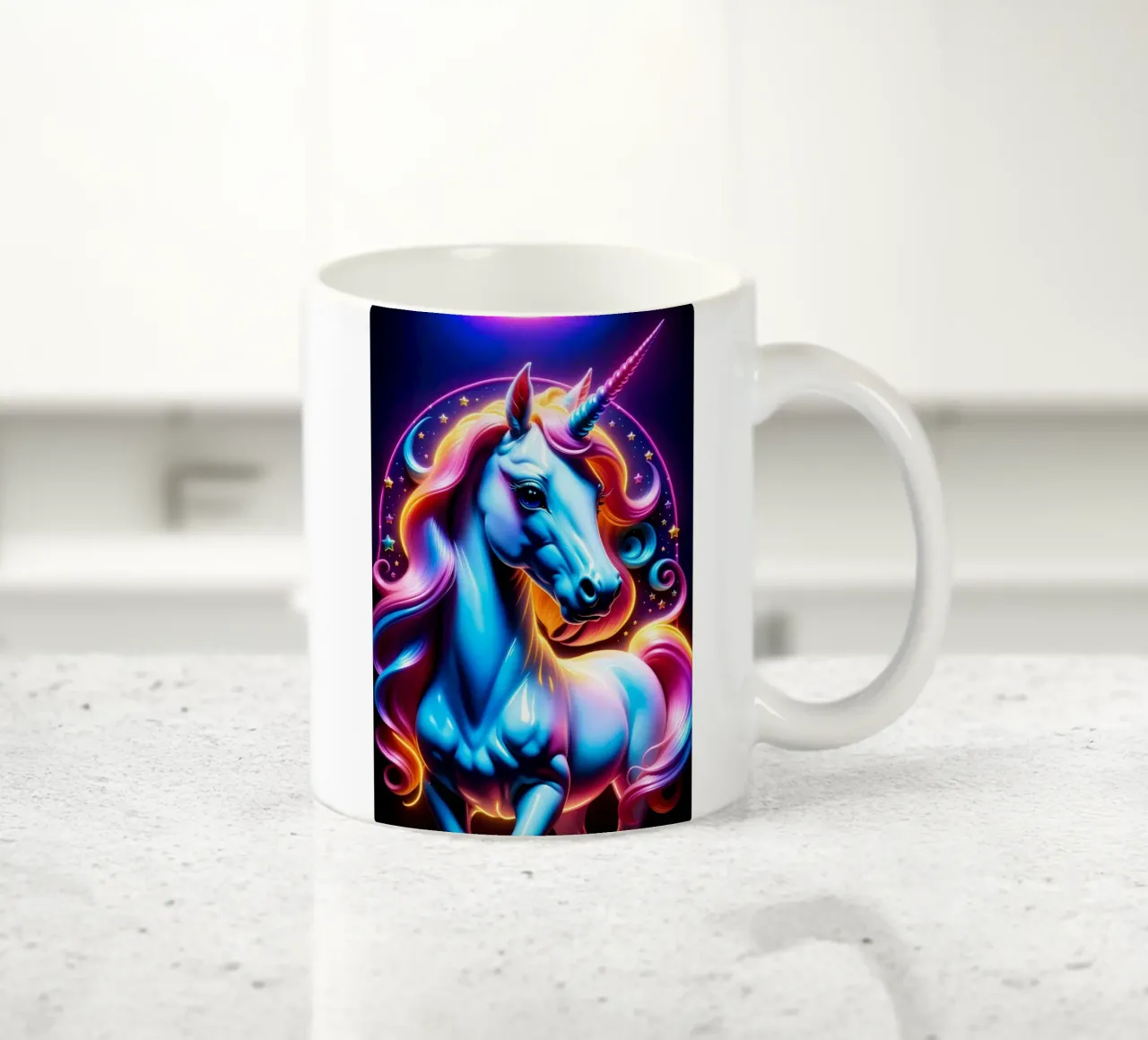 Unicorn neon tazza in ceramica da MakArena