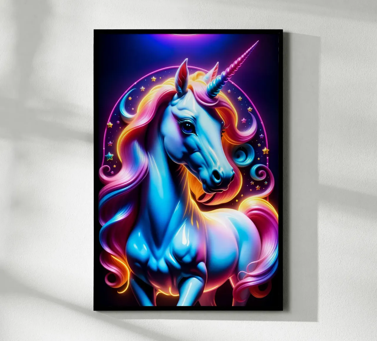 Unicorn neon poster con telaio in plastica da MakArena
