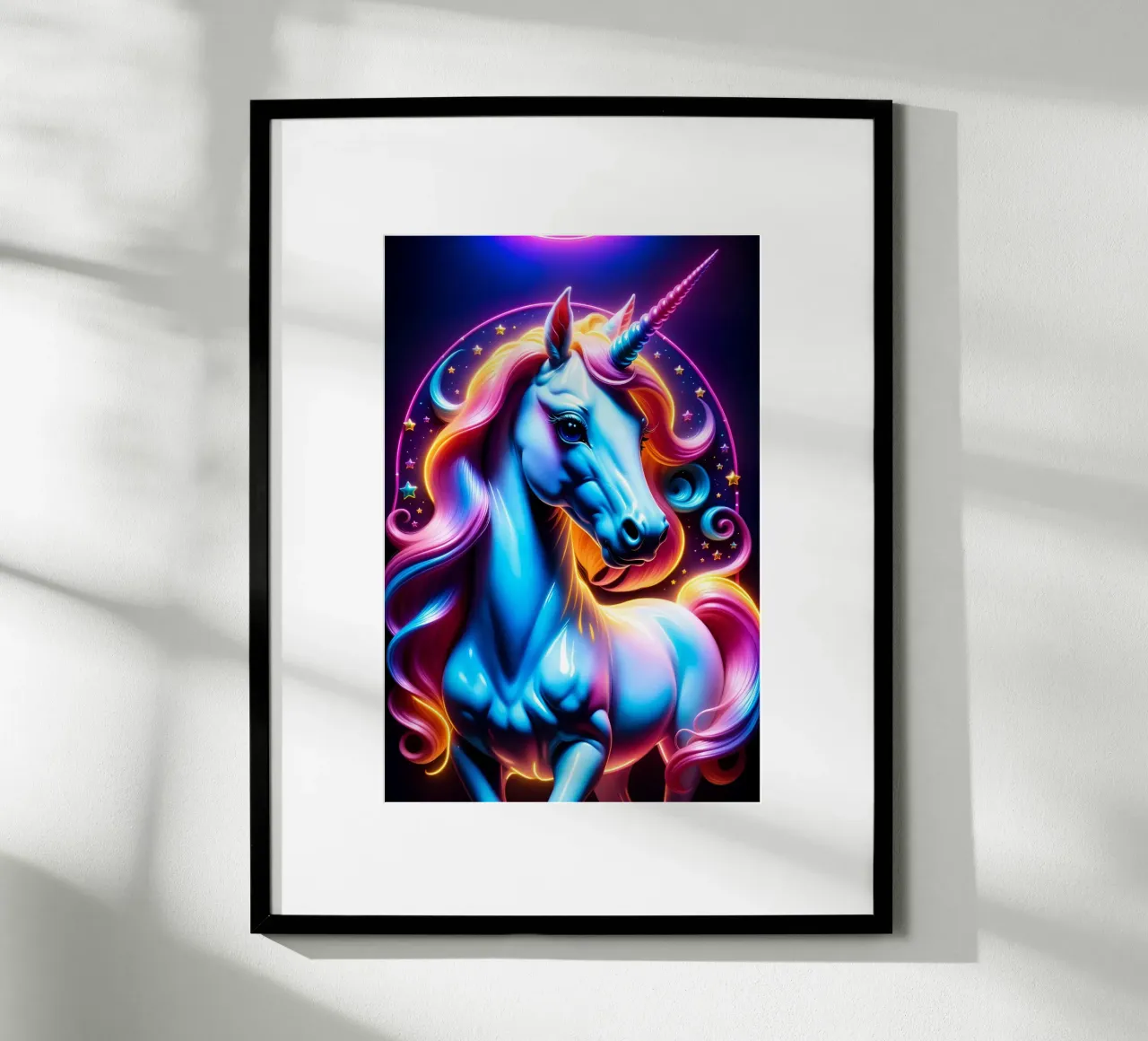 Unicorn neon poster con telaio in plastica da MakArena