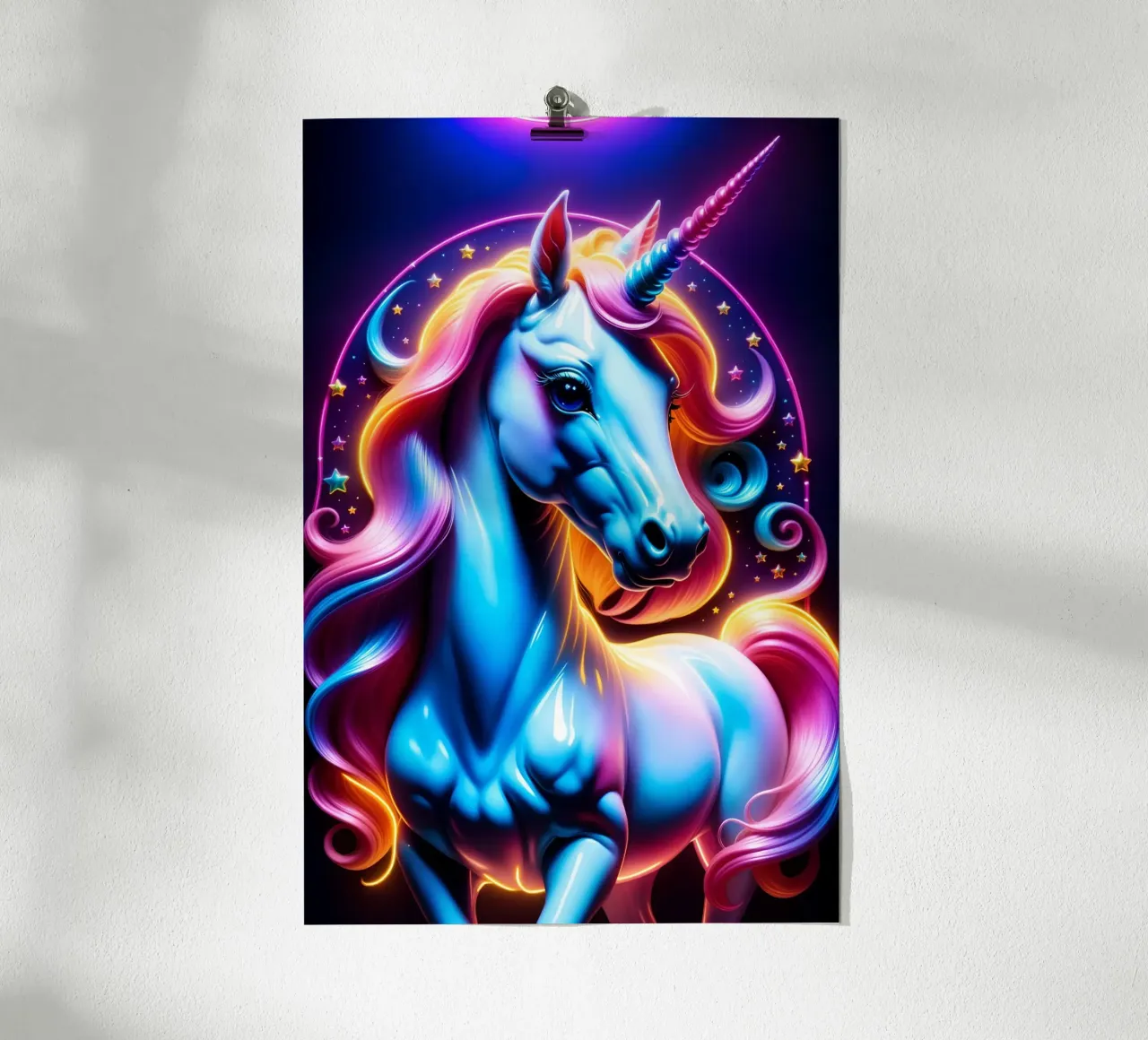 Unicorn neon poster con telaio in plastica da MakArena