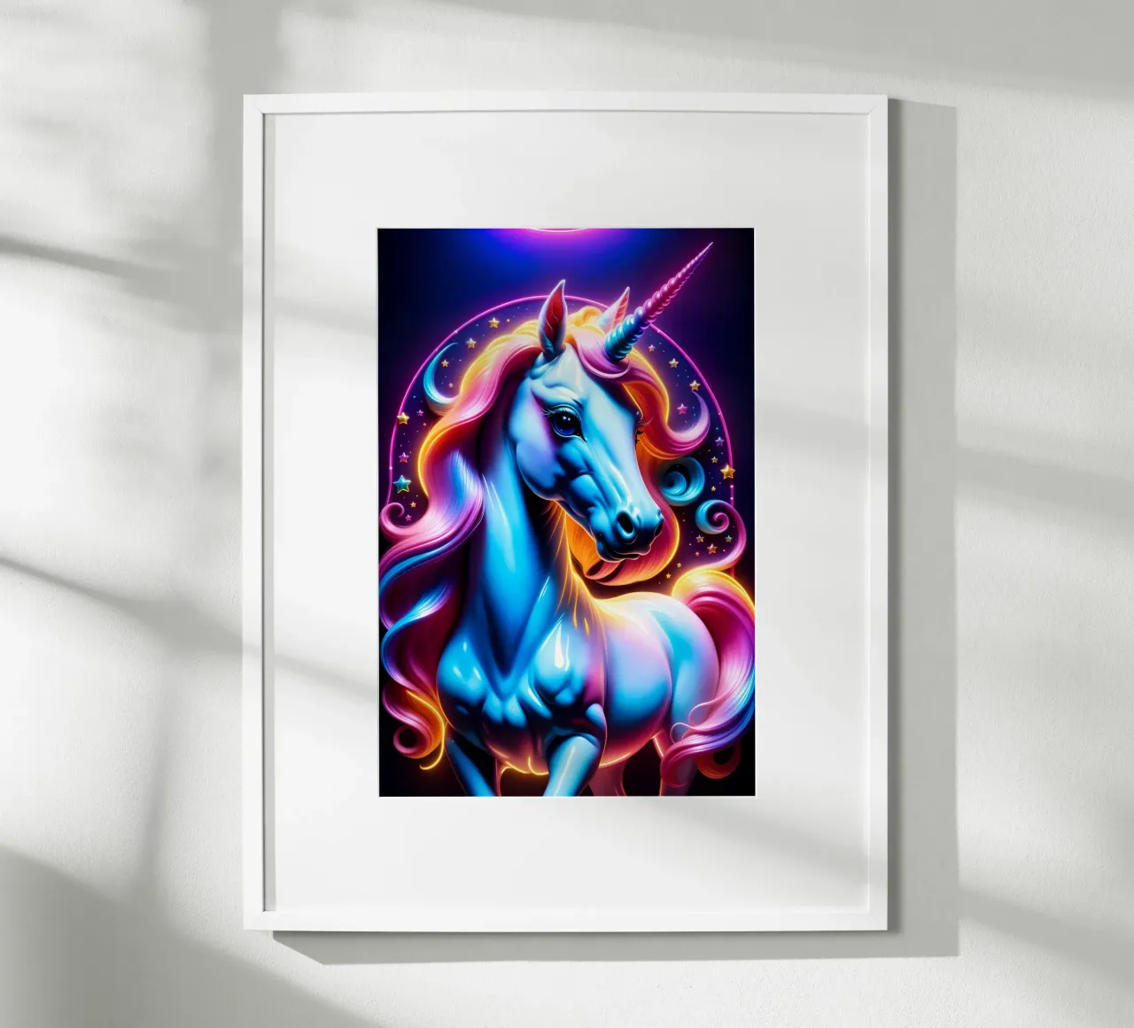Unicorn neon poster con telaio in plastica da MakArena