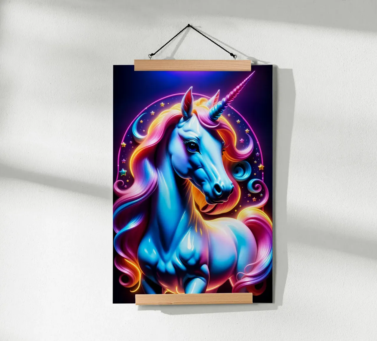 Unicorn neon poster con telaio in plastica da MakArena