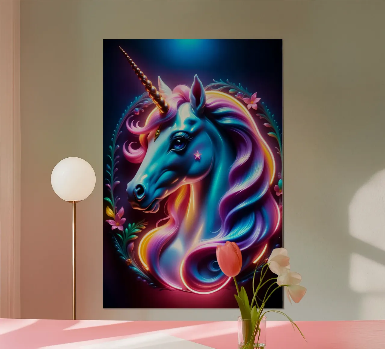 Unicorn poster con telaio in alluminio da MakArena