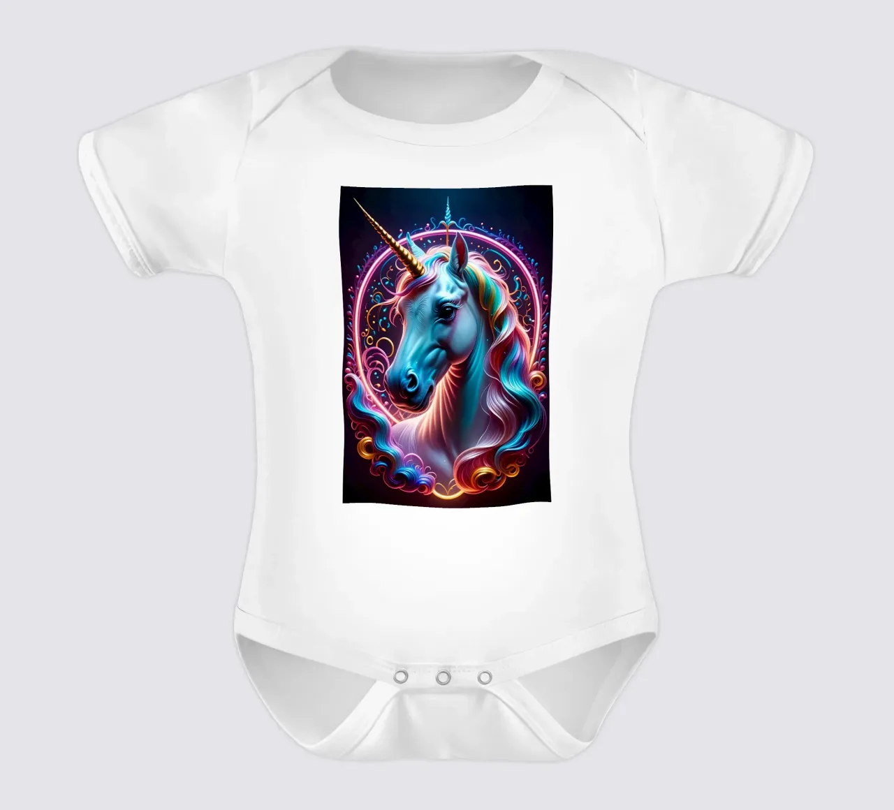 Einhorn-Kunst Kurzarm Babybody von MakArena