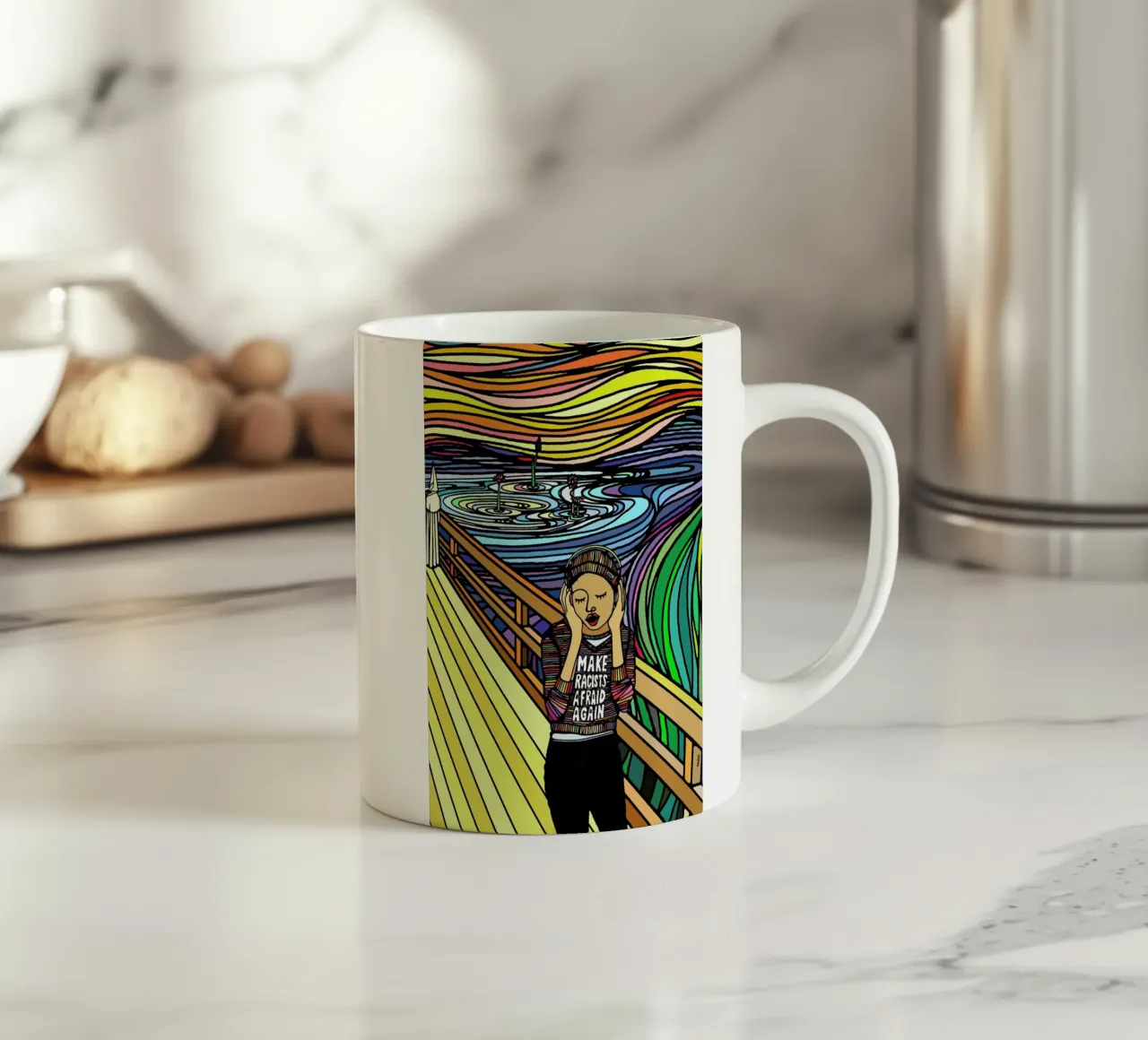 The Scream tazza in ceramica da Ninhol