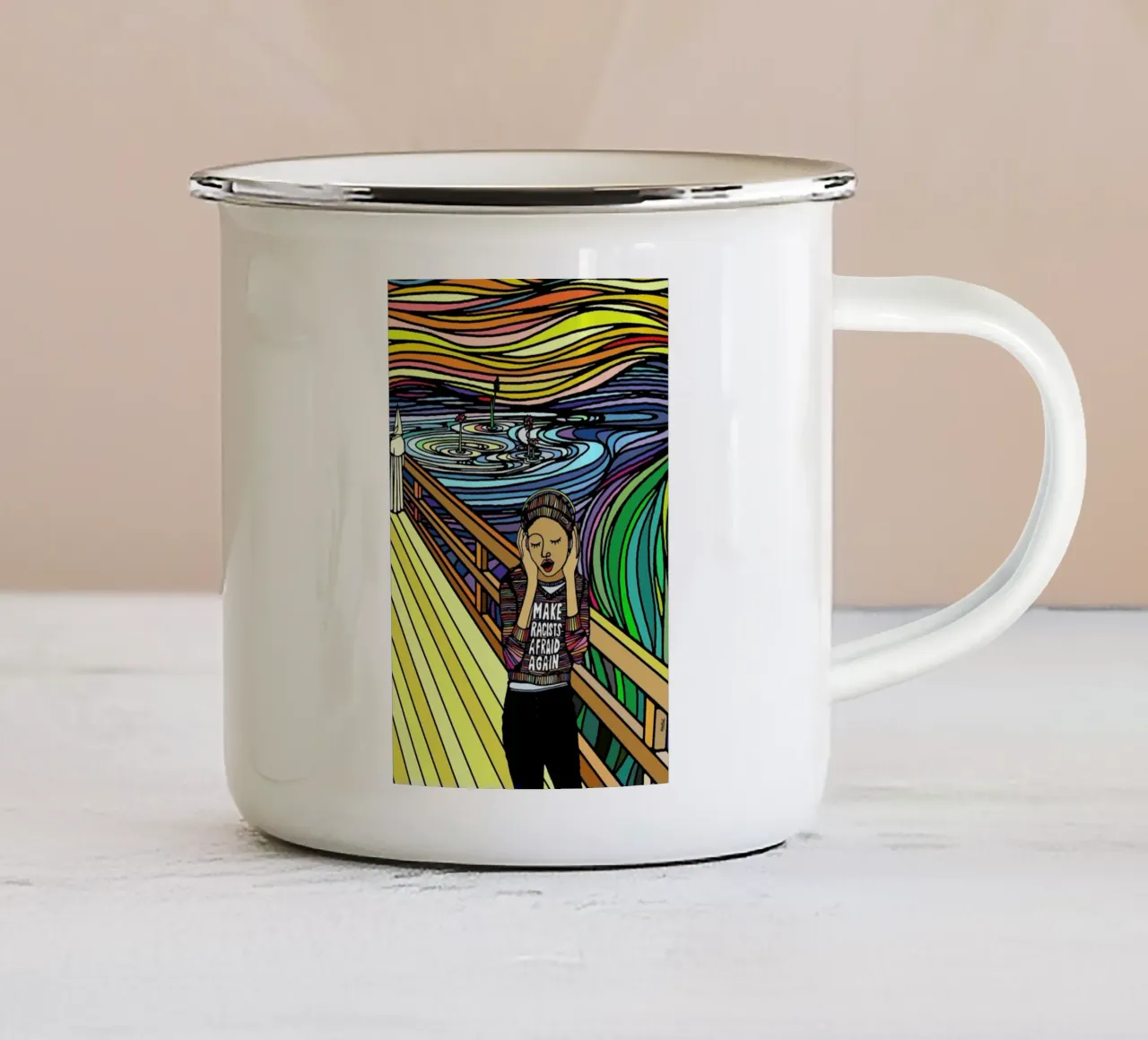 The Scream tazza in smalto da Ninhol