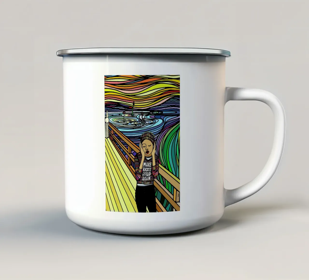 The Scream tazza in smalto da Ninhol