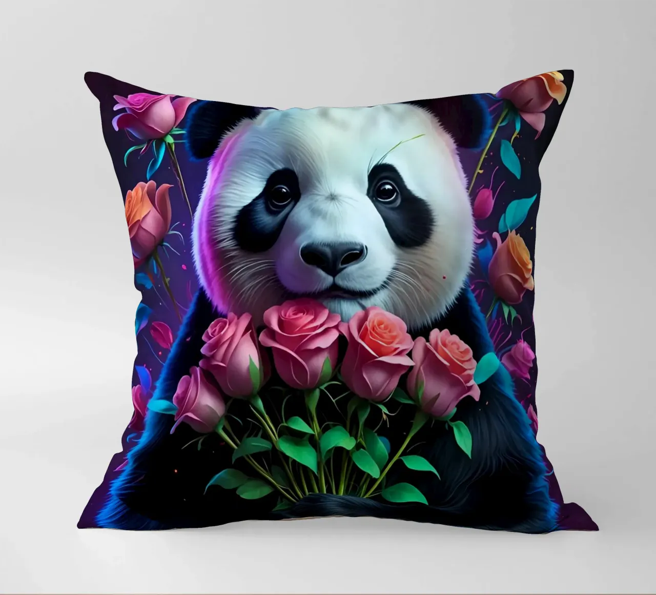Panda con rose cuscino da MakArena