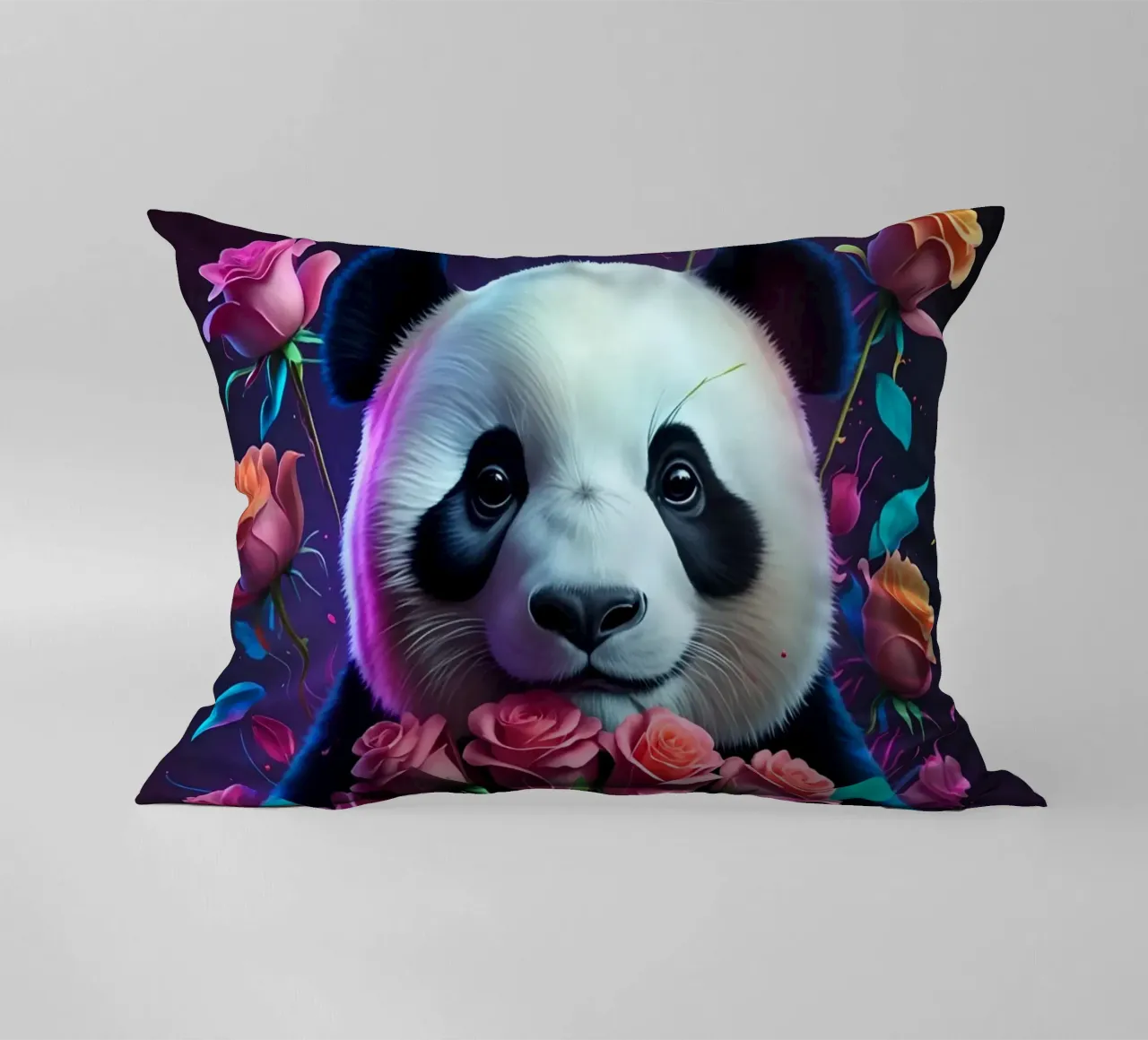 Panda con rose cuscino da MakArena