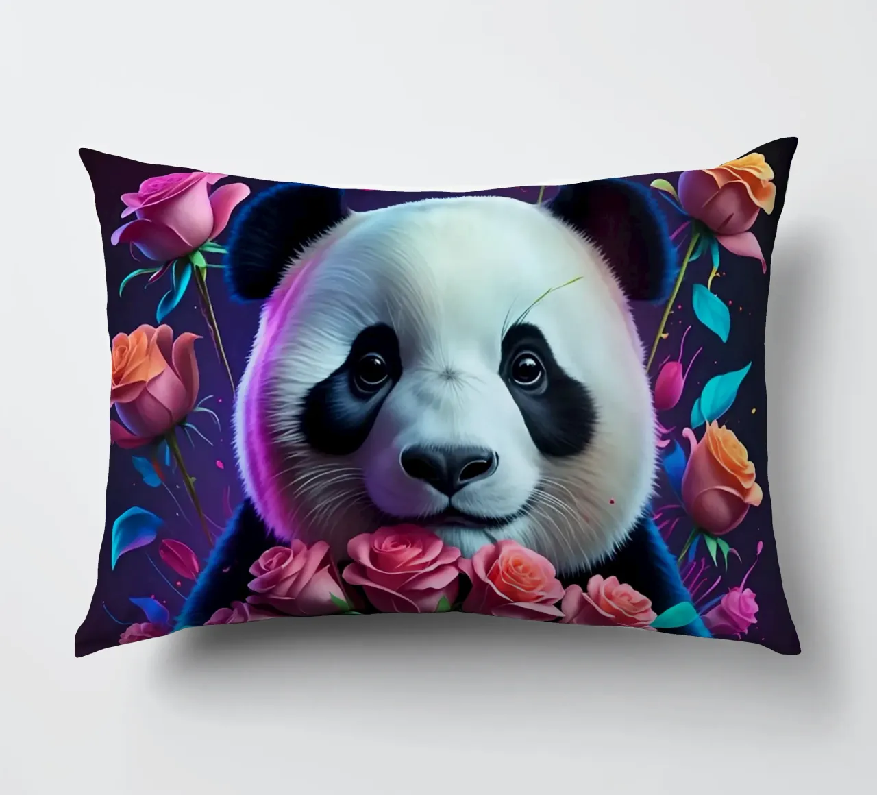 Panda con rose cuscino da MakArena