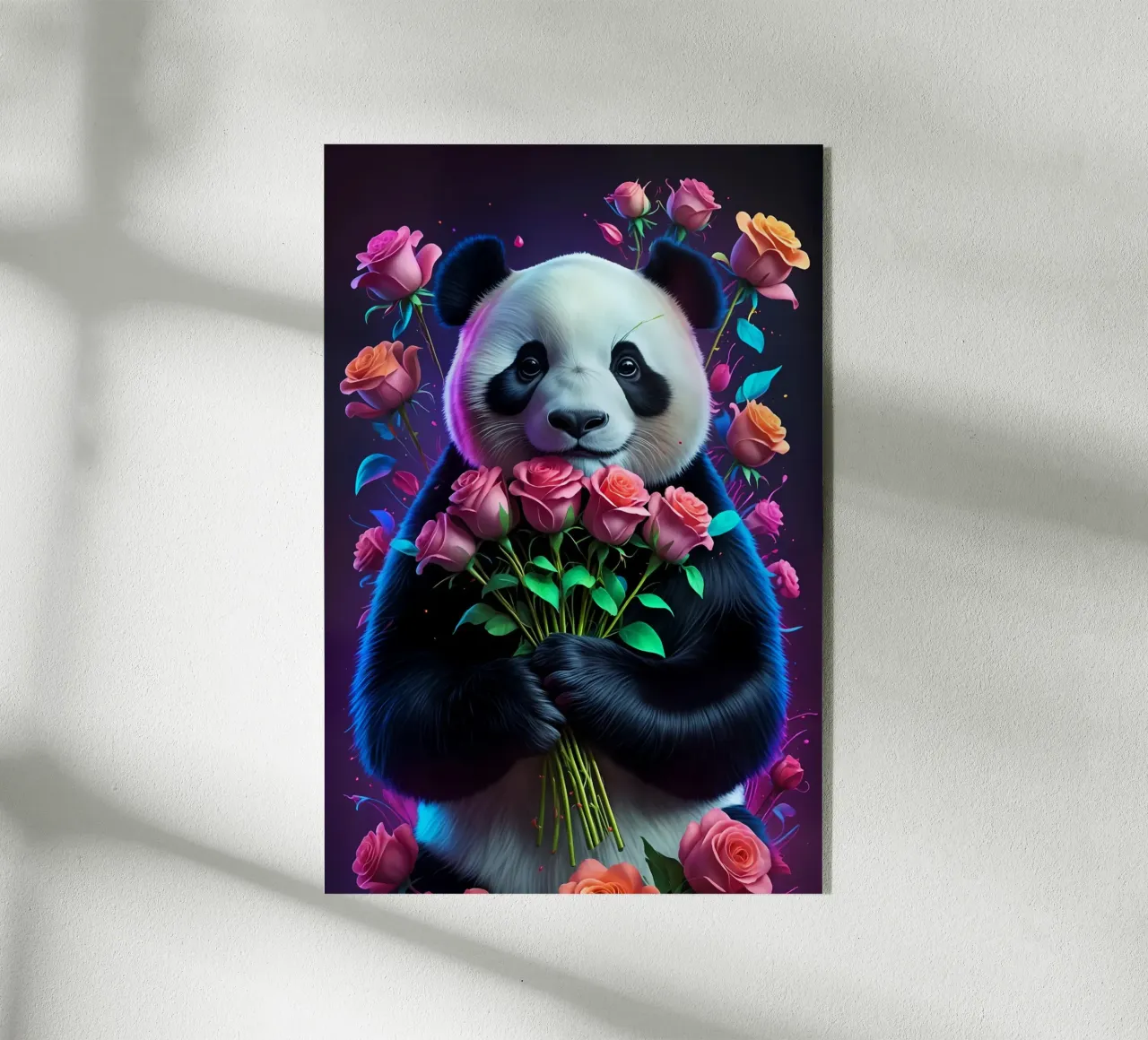 Panda con rose plexiglass da MakArena