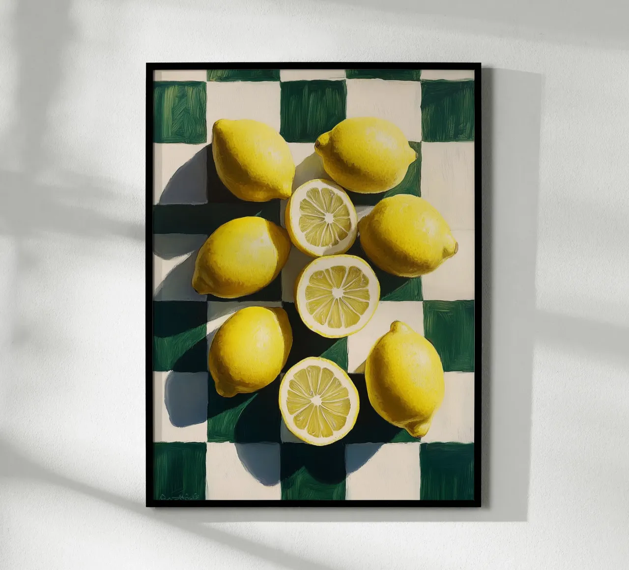 Limoni su una scacchiera poster da Spice & Style
