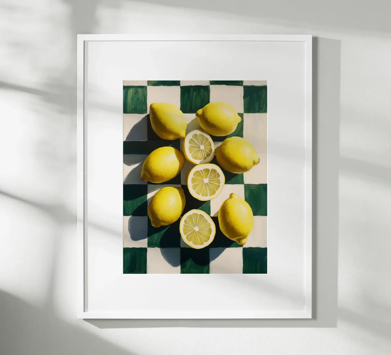 Limoni su una scacchiera poster da Spice & Style