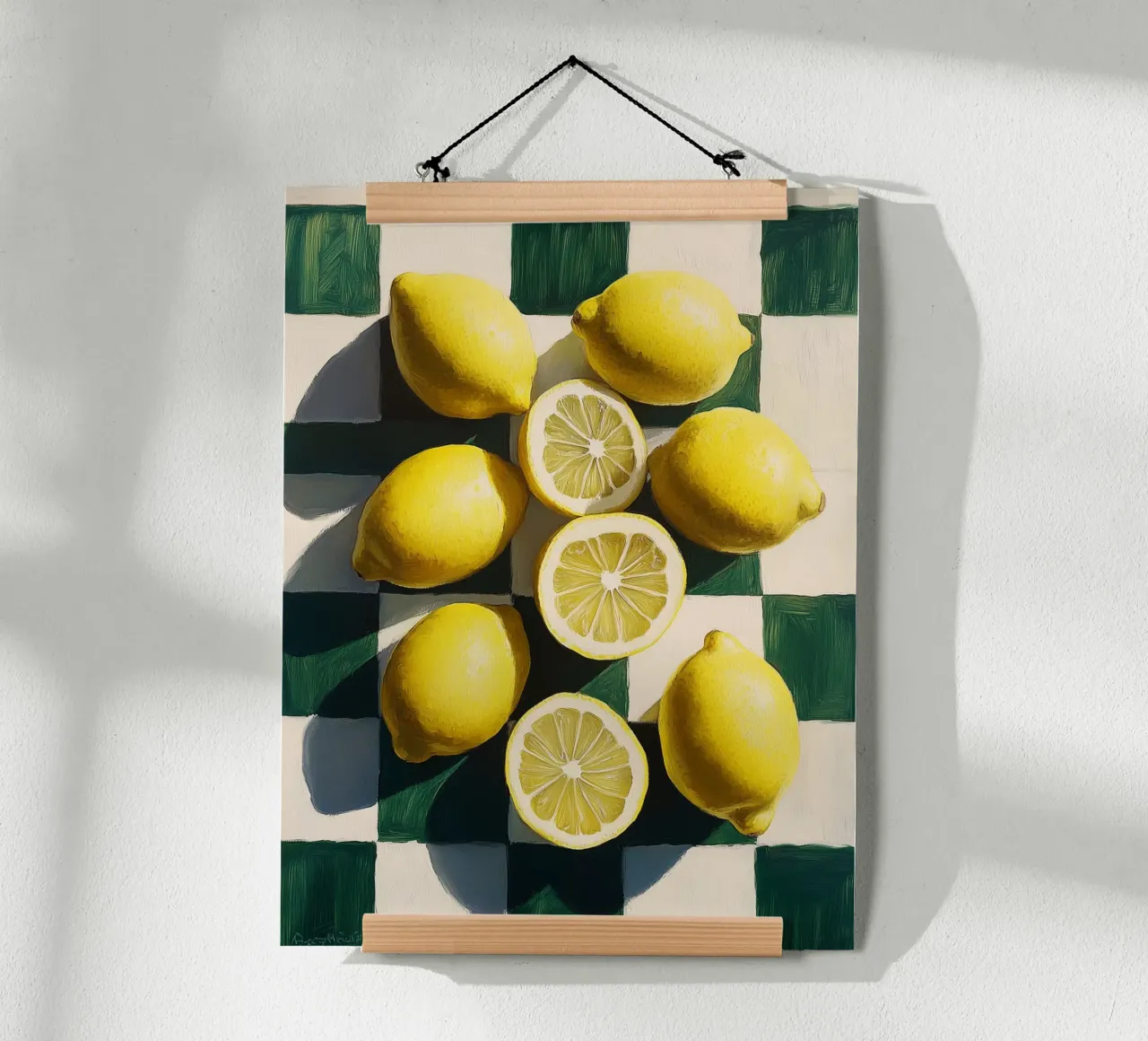Limoni su una scacchiera poster da Spice & Style