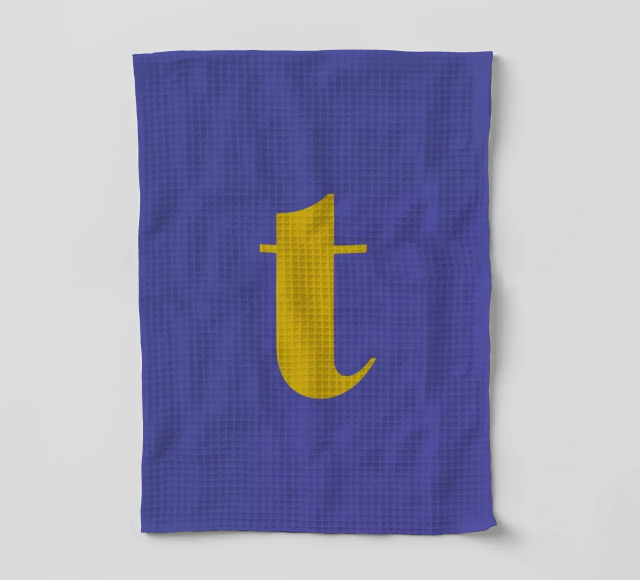 Blue Letter T tea towel by Studio One