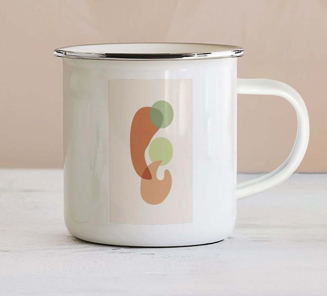 boho astratto pastello 4 tazza in smalto da Yeadon