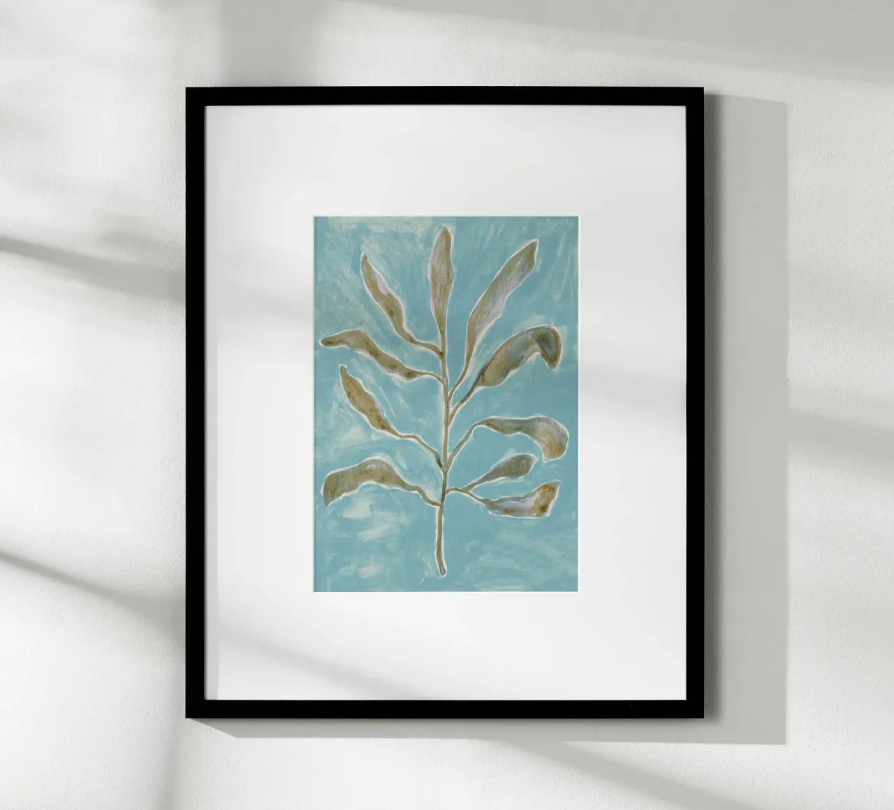 Ramo acquerellato #2 poster con telaio in legno da Alisa Galitsyna