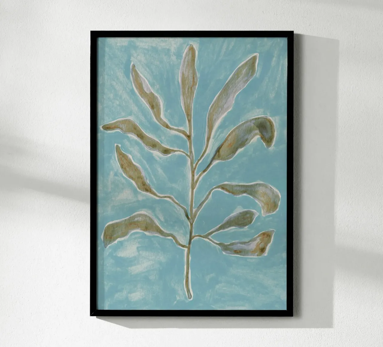 Ramo acquerellato #2 poster con telaio in legno da Alisa Galitsyna