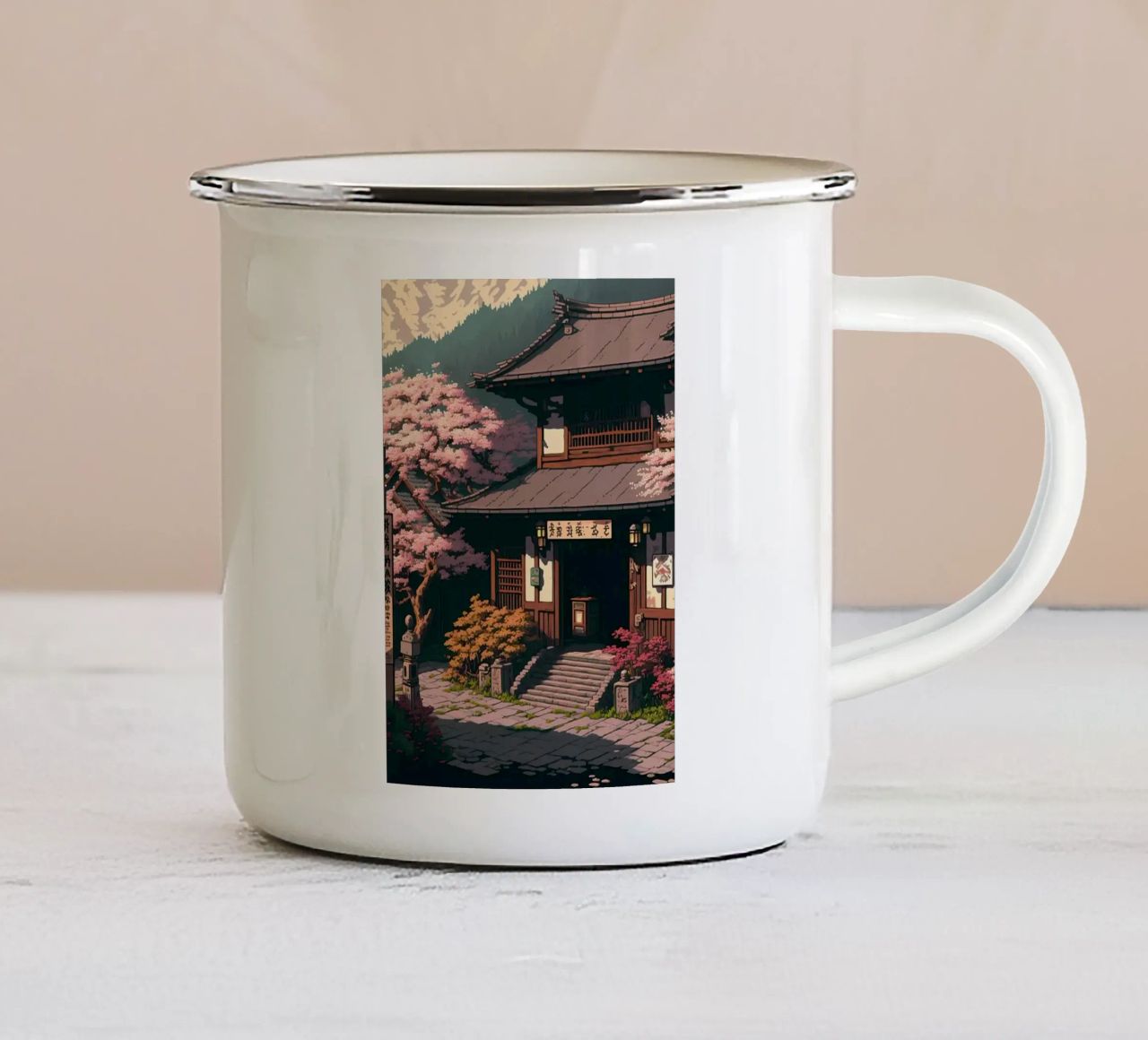 Giappone Pixel art tazza in smalto da Bernotas