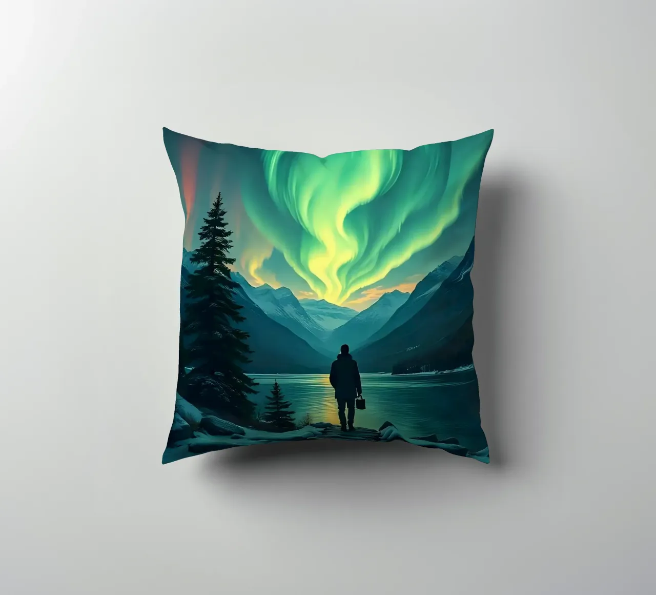 Aurora boreale_1 cuscino da Fantasie & Mystikwelten by LK