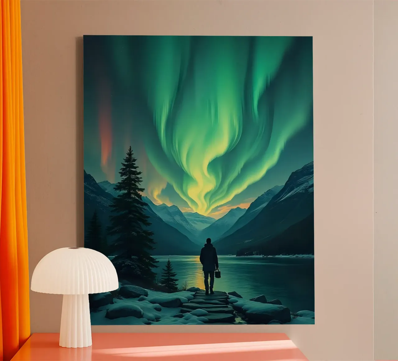 Polarlichter_1 Leinwand von Fantasie & Mystikwelten by LK