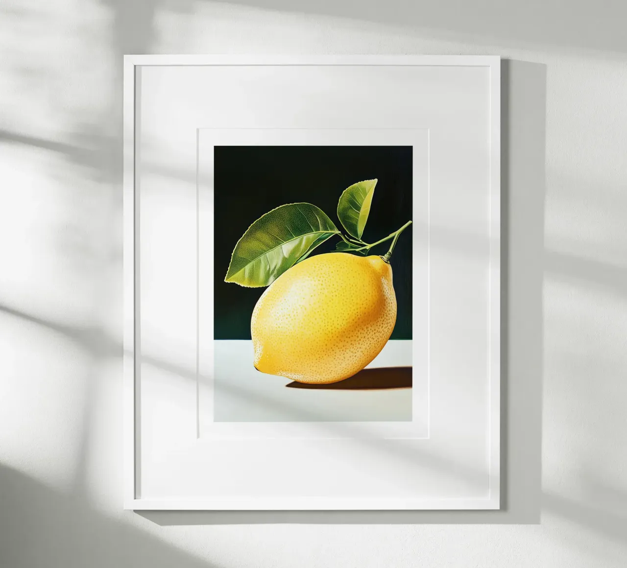 Limone brillante poster con telaio in legno da Spice & Style