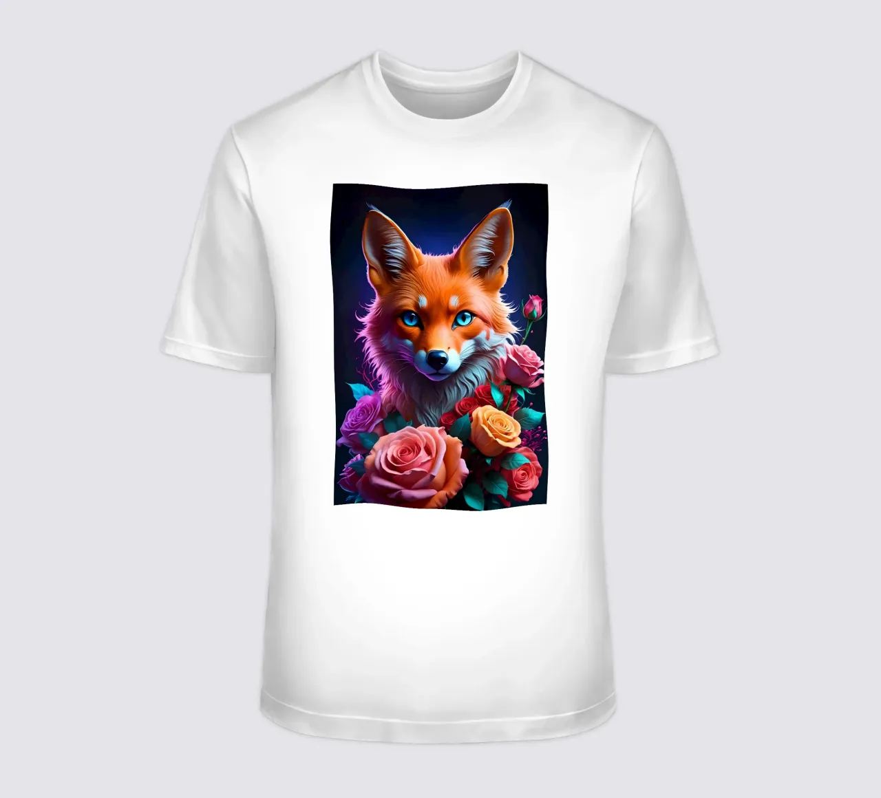 Fox with roses t-shirt by MakArena