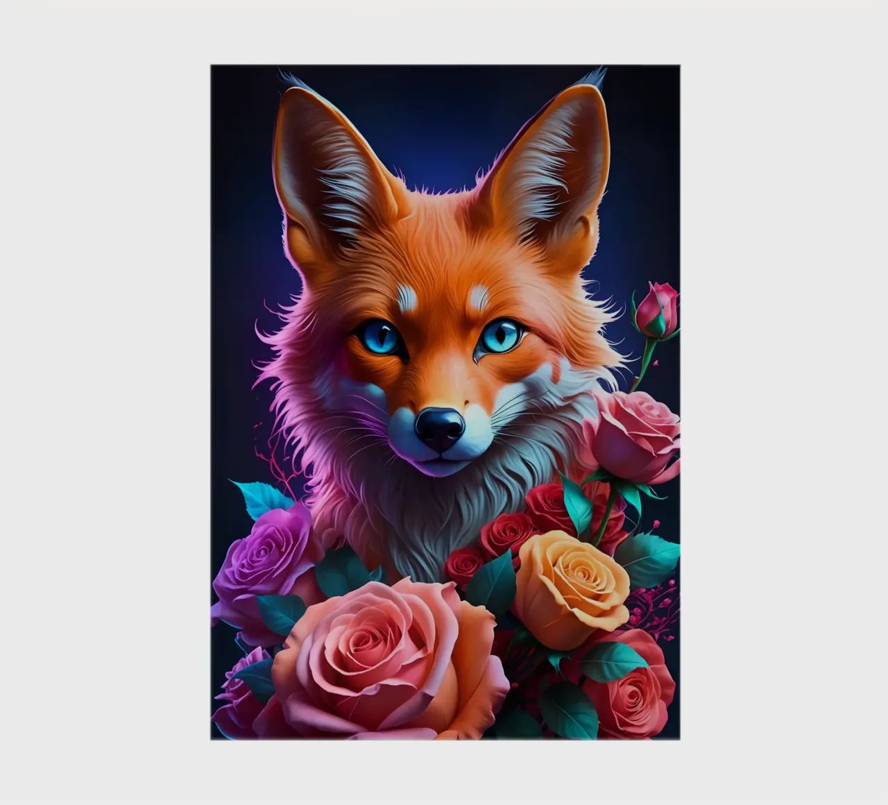 Fox with roses notebook by MakArena