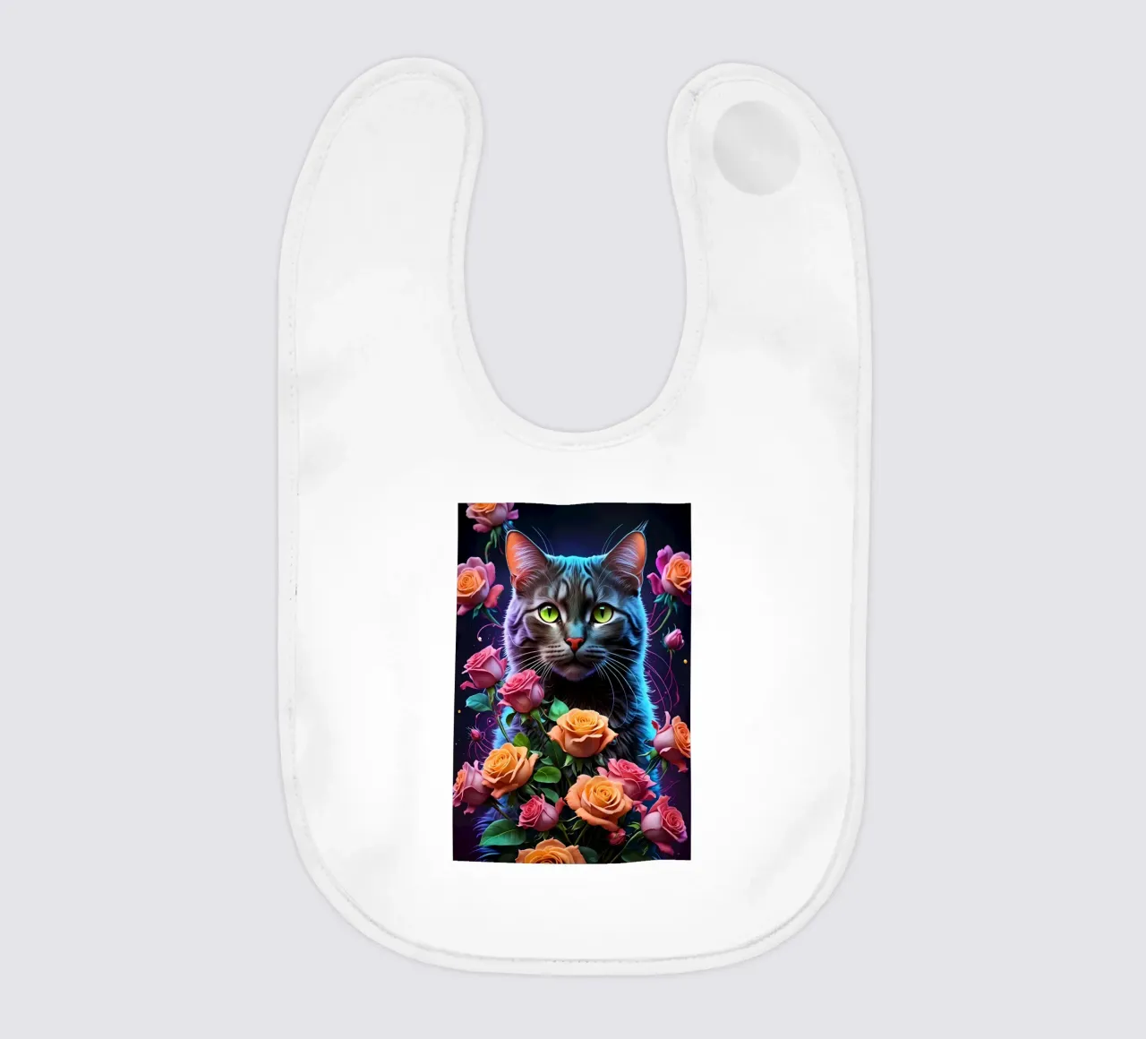 Gatto con rose bavaglino da MakArena