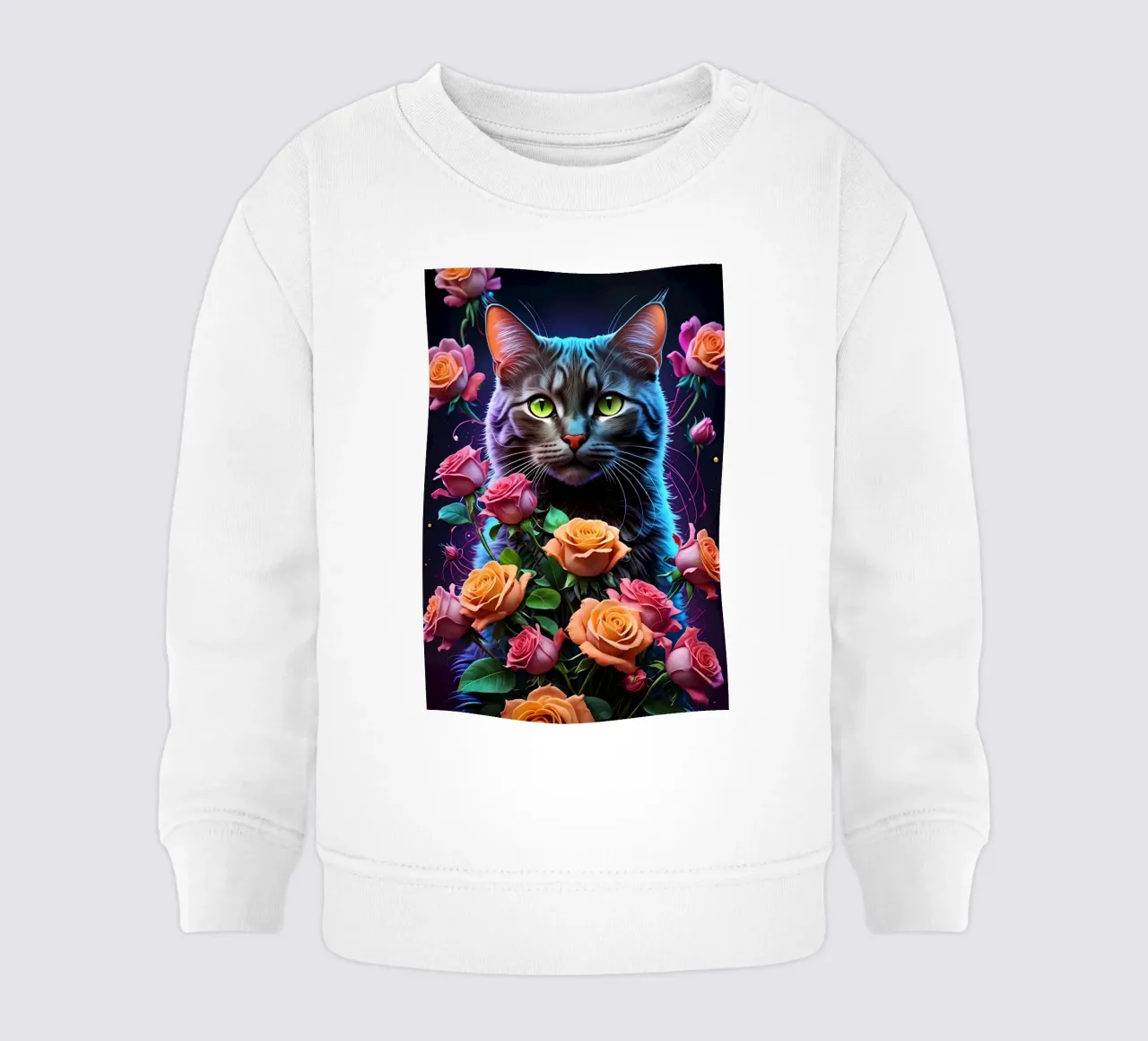 Gatto con rose felpa neonato da MakArena