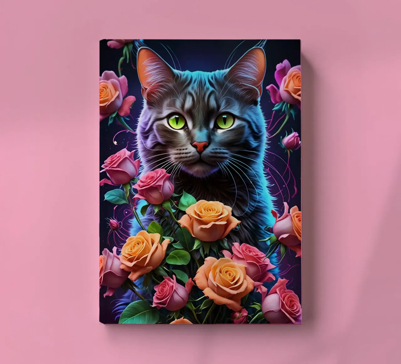 Cat with roses notebook by MakArena