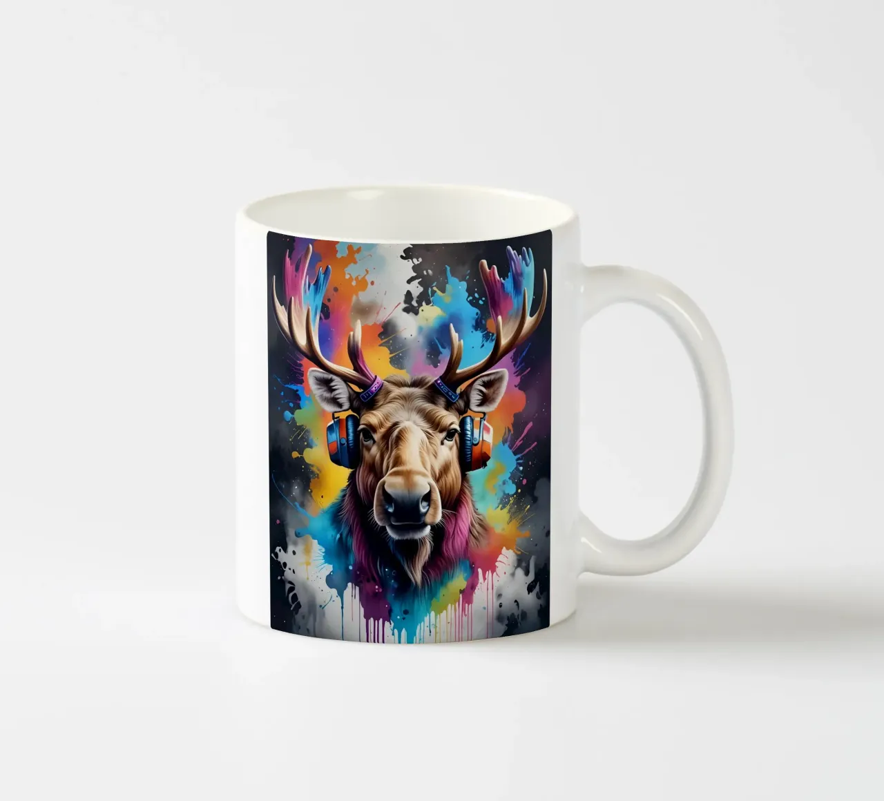 Elch mit Kopfhörer Keramik Tasse von MakArena