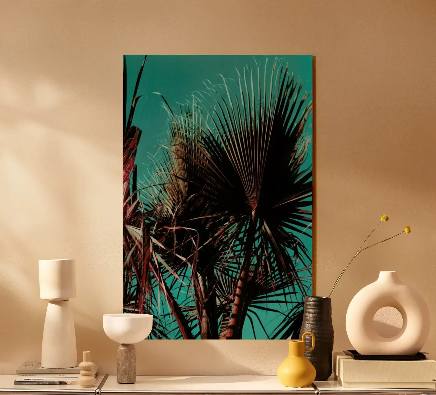 Palms V acrylic glass by Sebastian Hilgetag