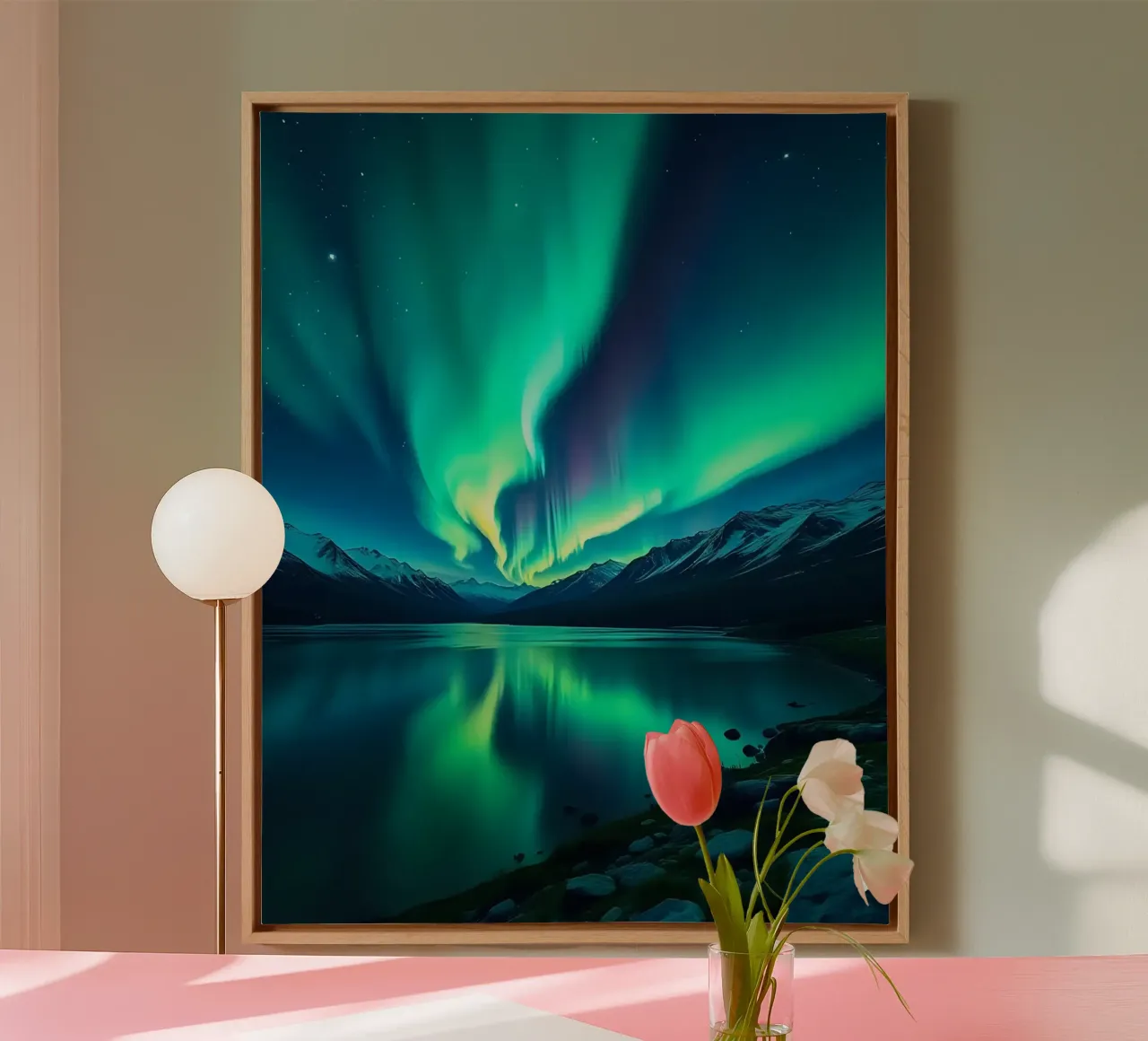 Aurora boreale_5 tela con Cornice a cassetta da Fantasie & Mystikwelten by LK