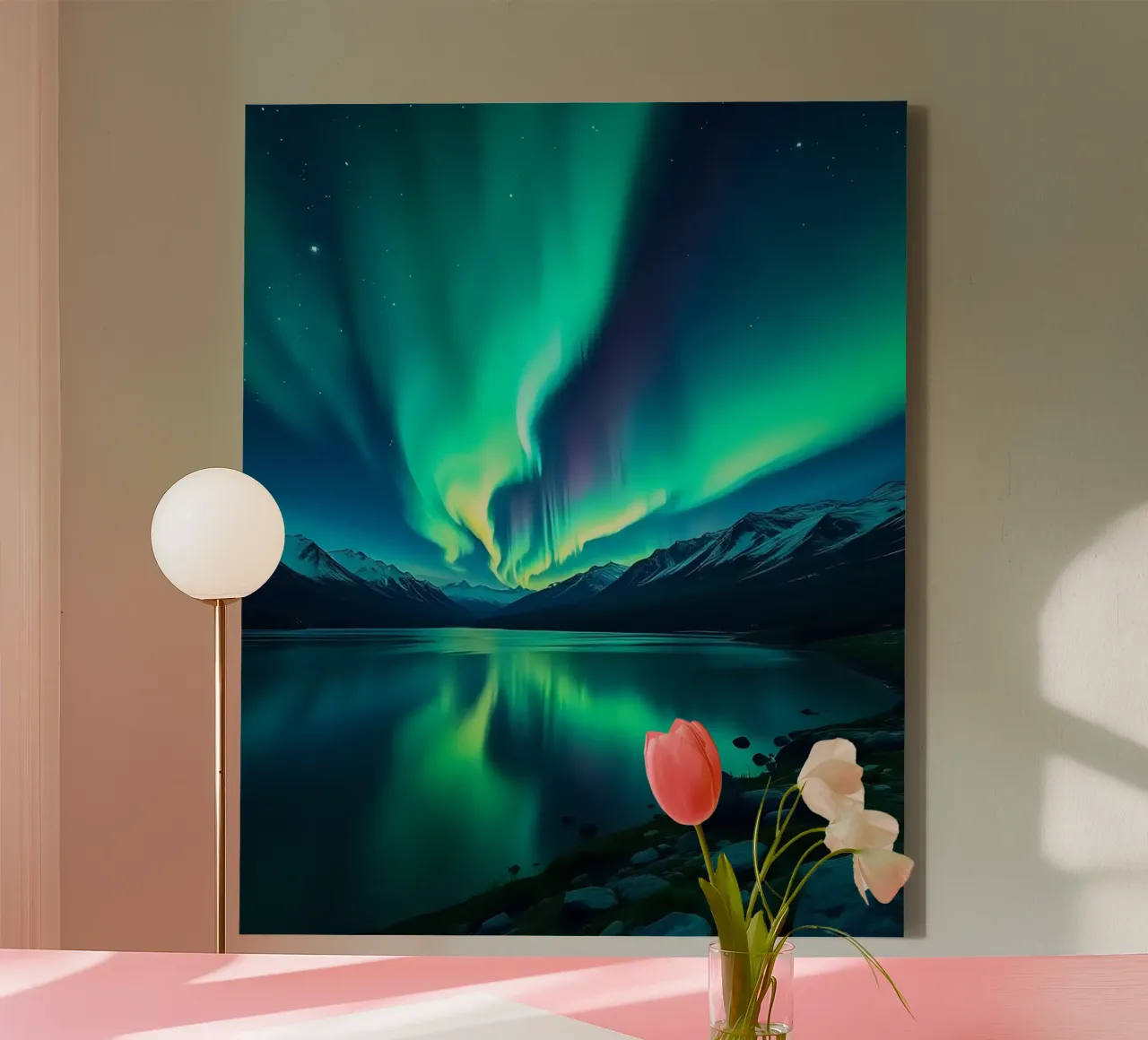Aurora boreale_5 tela con Cornice a cassetta da Fantasie & Mystikwelten by LK