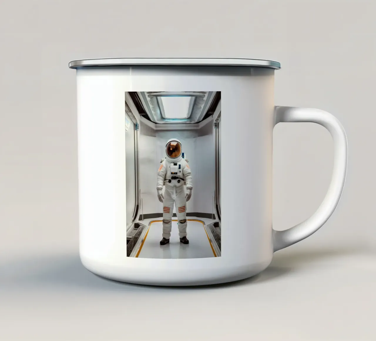 Lost in Space #2 enamel mug by rafael campezato